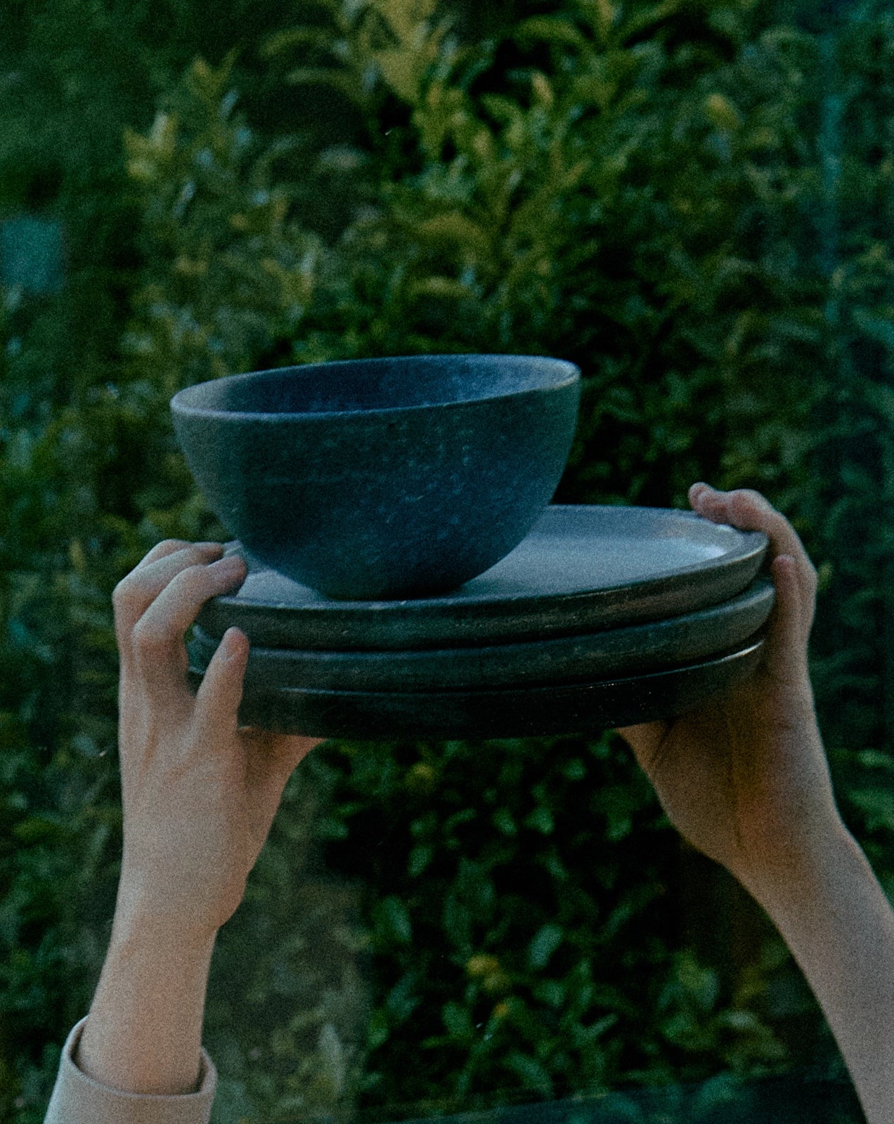 紀州御庭焼 三楽園 御庭窯 交趾写し 花文 小皿 箱付 C 5745